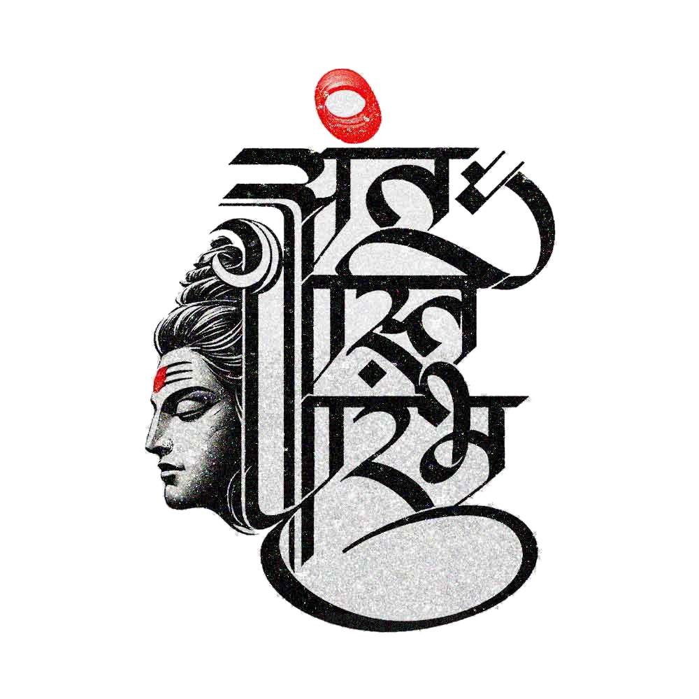 Deity Face Calligraphy Glitter Sticker